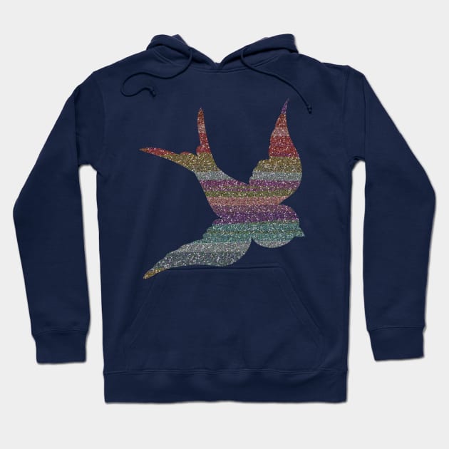 Rainbow Glitter Bird Hoodie by Jane Izzy Designs